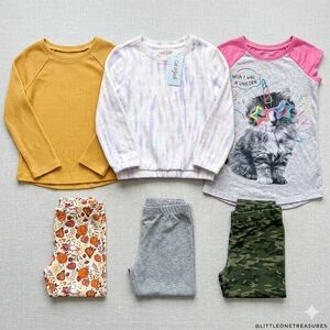 Vibrant Kids' Matching Set with Cat Print